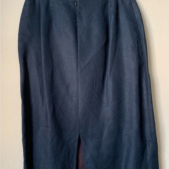 Gently Used Two Piece Career Shirt Suit-Lime/ Navy Blue Jacket Navy Blue Shirt - Picture 11 of 16